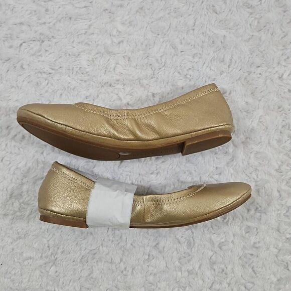 Lucky Brand Womens Size 7.5 Gold Ballet Dressy Flats Style LK Emmie Platinum Oro - Picture 1 of 6